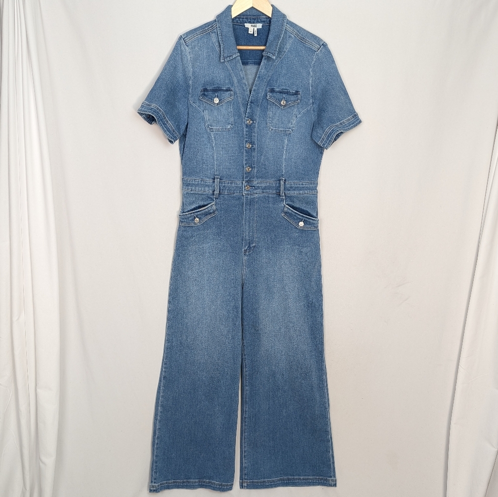 PAIGE Harper Ankle Jumpsuit Wide Leg - Picture 4 of 13